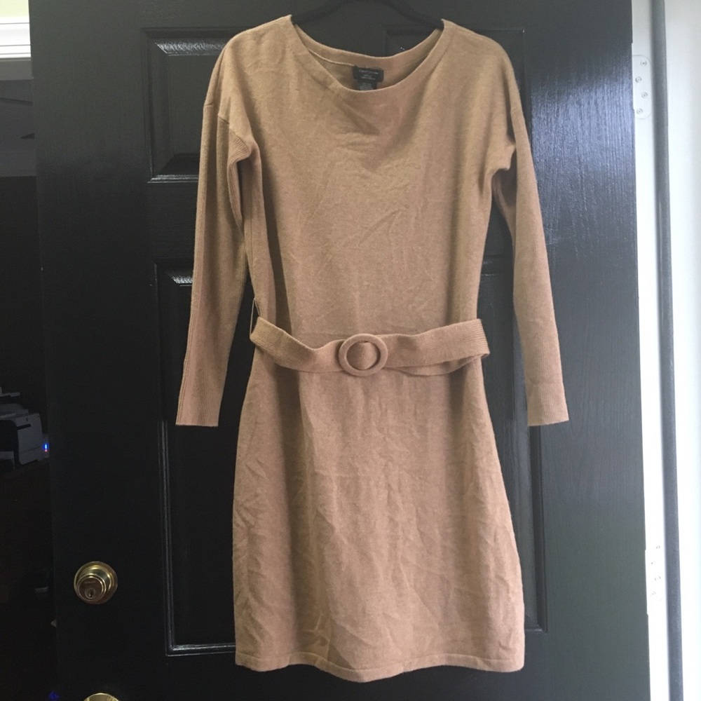 Lord & Taylor Belted Cashmere Sweater Dres…